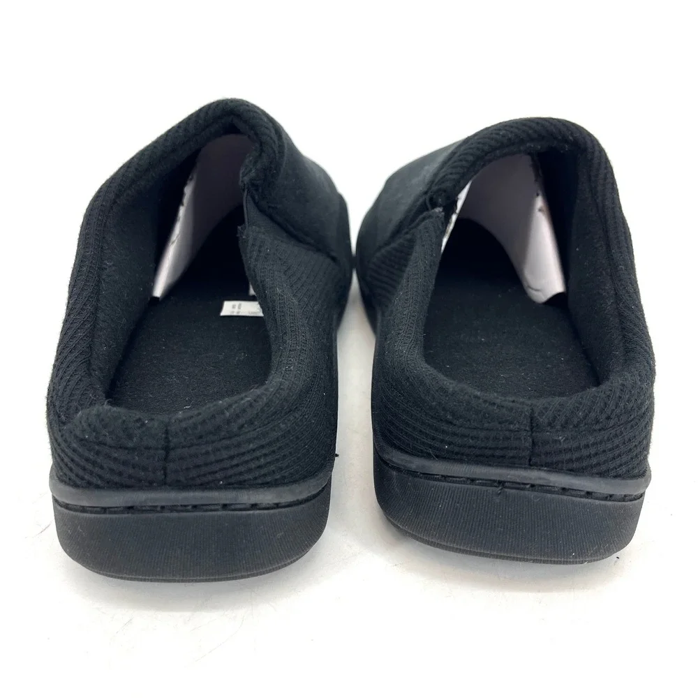 Isotoner New Men's Black Slip On Mule Comfort Slippers Size‎ 11 12 Memory Foam